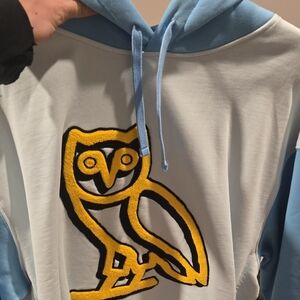 Ovo Blue and White Hoodie with Owl Logo And Simpsons Logo The Simpsons Edition